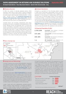 Rapid Assessment on Returns and Durable Solutions (ReDS) Factsheet Amerli, August 2022