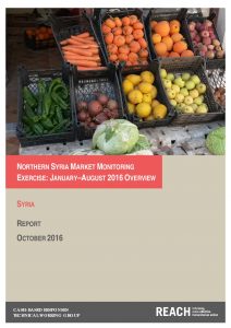 Northern Syria Market Monitoring Exercise: January-August 2016 Overview