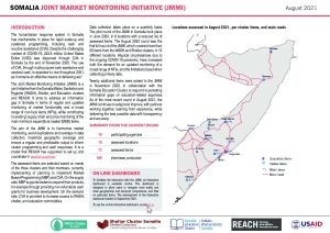 Somalia Joint Market Monitoring Initiative (JMMI) Situation Overview - August 2021