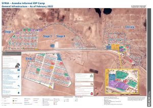 Areesha Camp Infrastructure Map A0, Northeast Syria - February 2022