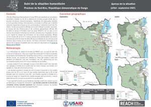 Suivi de la situation humanitaire au Sud-Kivu, aperçu de la situation, juillet-septembre 2021