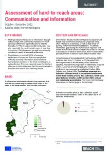 Hard-to-Reach Areas in Katsina State: Communication and Information Factsheet, Oct-Dec 2022