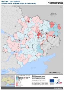 UKR Map East Ukraine Change Of Registered IDPs 03 MAY 2019 A4