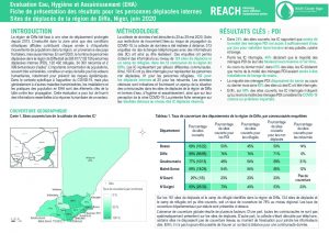 Fiche de présentation des résultats de l’évaluation en eau, hygiène et assainissement (EHA) dans la région de Diffa, Niger (personnes déplacées internes) – mai 2020
