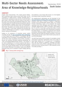 Area of Knowledge-Neighbourhoods Assessment in Western Bahr el Ghazal State, South Sudan,  October 2020